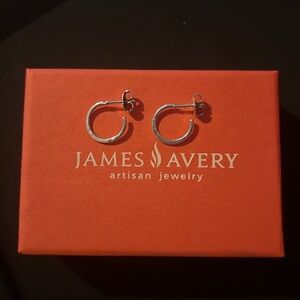 James Avery Silver Small Classic Hammered Hoops